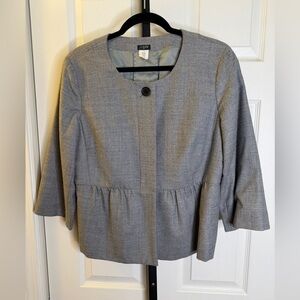 J. Crew Gray Peplum Blazer, size 10